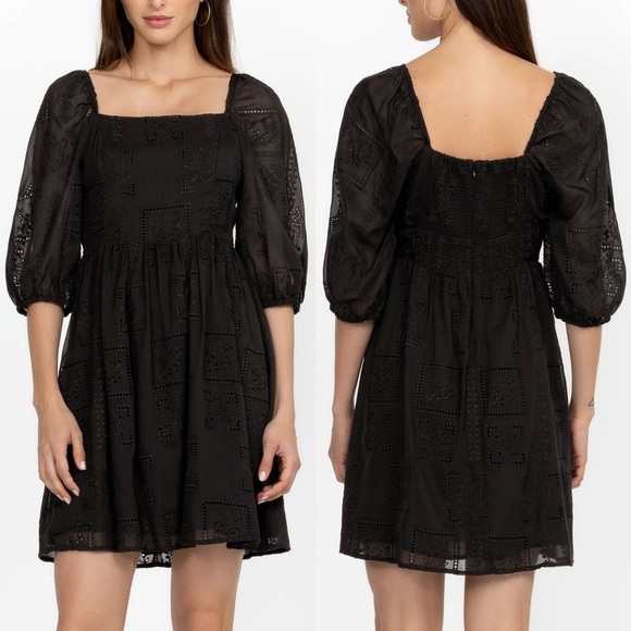 Johnny Was Ella Mini Dress Black Size Small - Picture 2 of 13